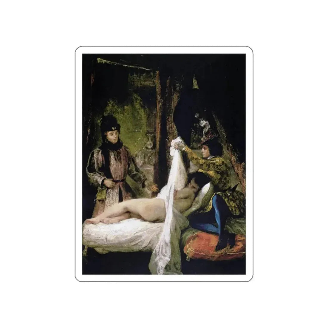 DELACROIX, EUGENE - Louis d'Orleans Showing his Mistress (Artwork) STICKER Vinyl Die-Cut Decal White Die-Cut 5 Inch - The Sticker Space