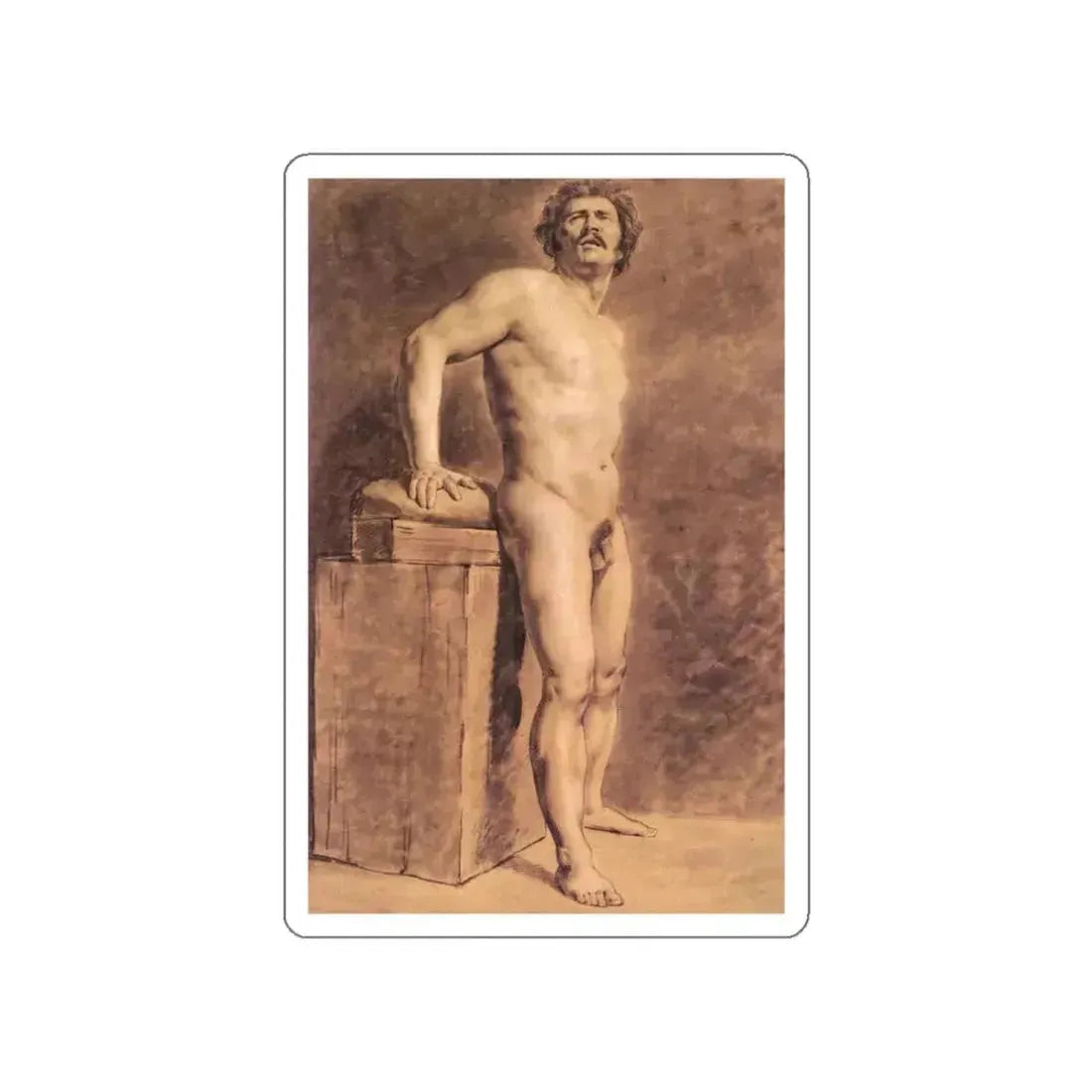 DELACROIX, EUGENE - Male Academy Figure (Artwork) STICKER Vinyl Die-Cut Decal White Die-Cut 3 Inch - The Sticker Space