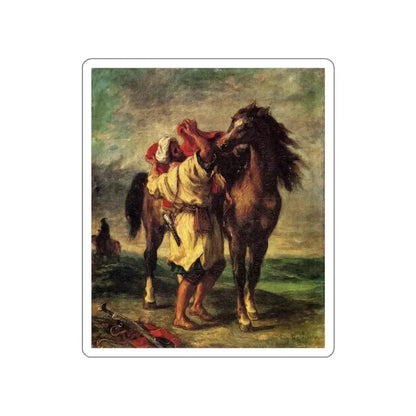 DELACROIX, EUGENE - Marocan and his Horse (Artwork) STICKER Vinyl Die-Cut Decal White Die-Cut 4 Inch - The Sticker Space