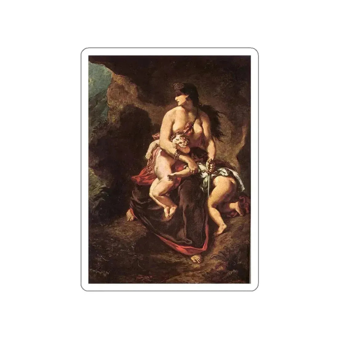 DELACROIX, EUGENE - Medea (Artwork) STICKER Vinyl Die-Cut Decal White Die-Cut 3 Inch - The Sticker Space