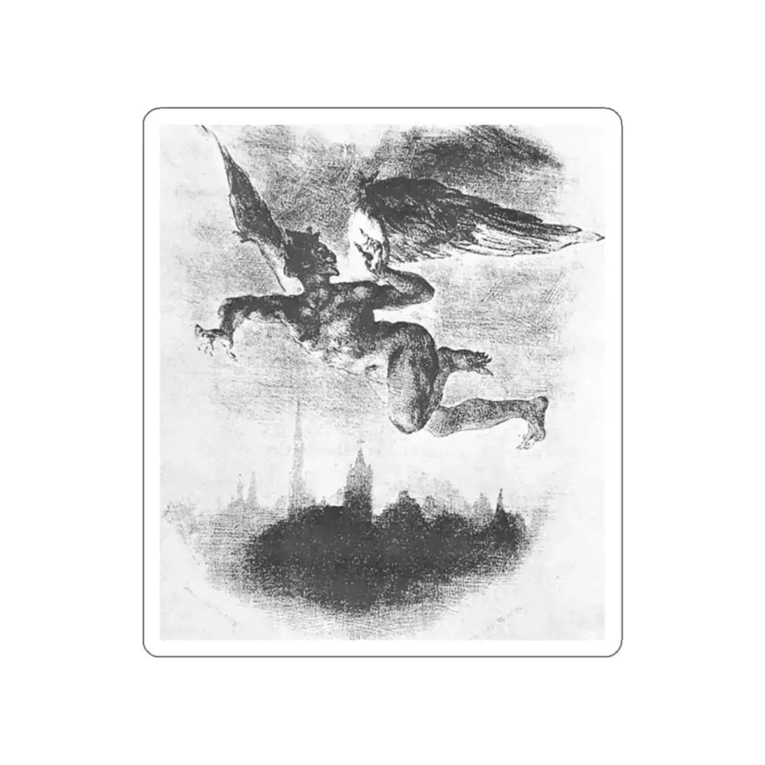 DELACROIX, EUGENE - Mephistopheles Over Wittenberg (Artwork) STICKER Vinyl Die-Cut Decal - The Sticker Space