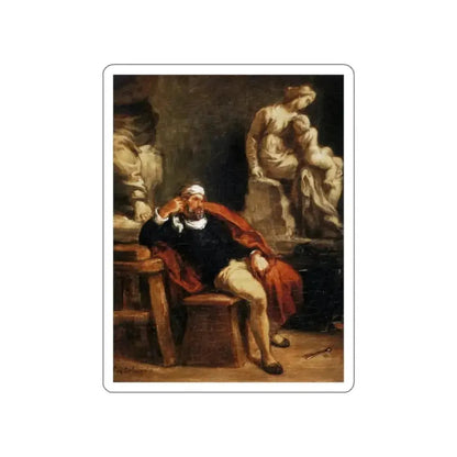 DELACROIX, EUGENE - Michelangelo in his Studio (Artwork) STICKER Vinyl Die-Cut Decal - The Sticker Space