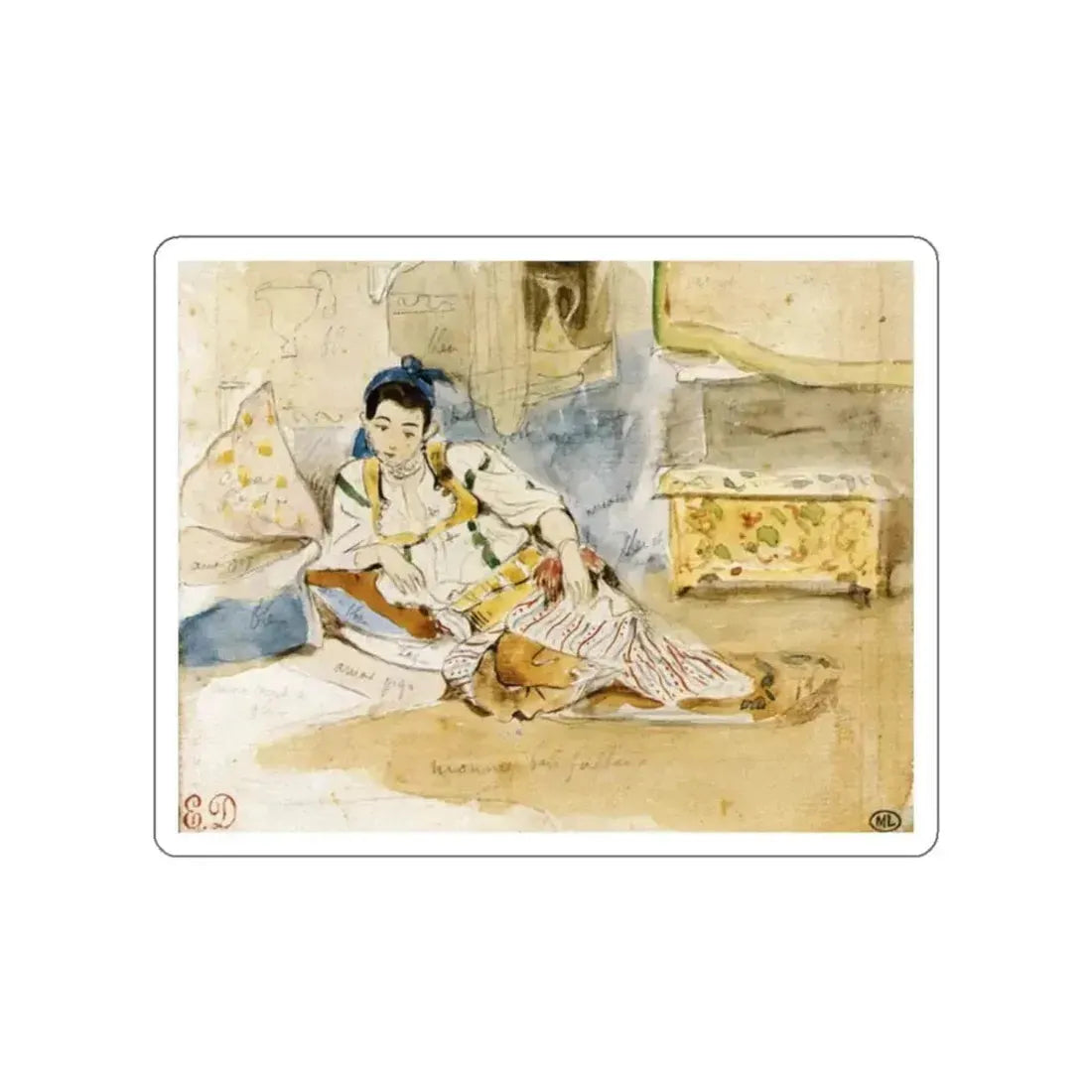 DELACROIX, EUGENE - Mounay ben Sultan (Artwork) STICKER Vinyl Die-Cut Decal - The Sticker Space