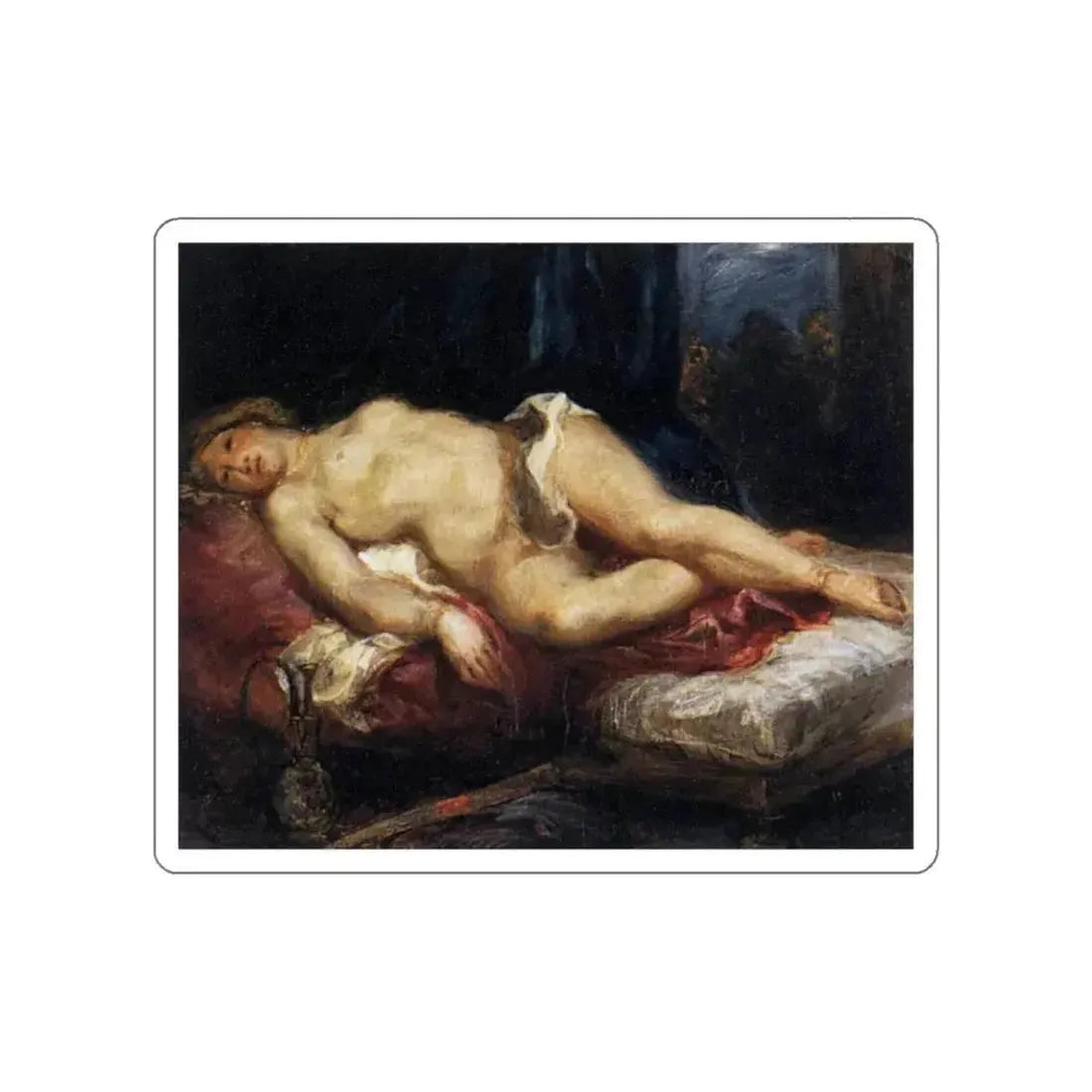 DELACROIX, EUGENE - Odalisque Reclining on a Divan (Artwork) STICKER Vinyl Die-Cut Decal White Die-Cut 4 Inch - The Sticker Space
