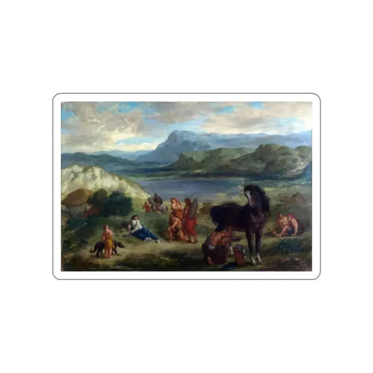 DELACROIX, EUGENE - Ovid among the Scythians (Artwork) STICKER Vinyl Die-Cut Decal White Die-Cut 2 Inch - The Sticker Space