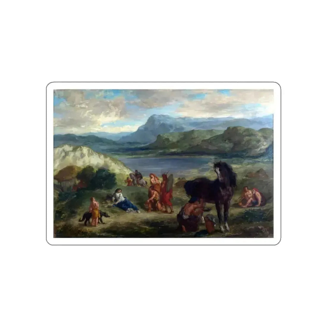 DELACROIX, EUGENE - Ovid among the Scythians (Artwork) STICKER Vinyl Die-Cut Decal White Die-Cut 6 Inch - The Sticker Space