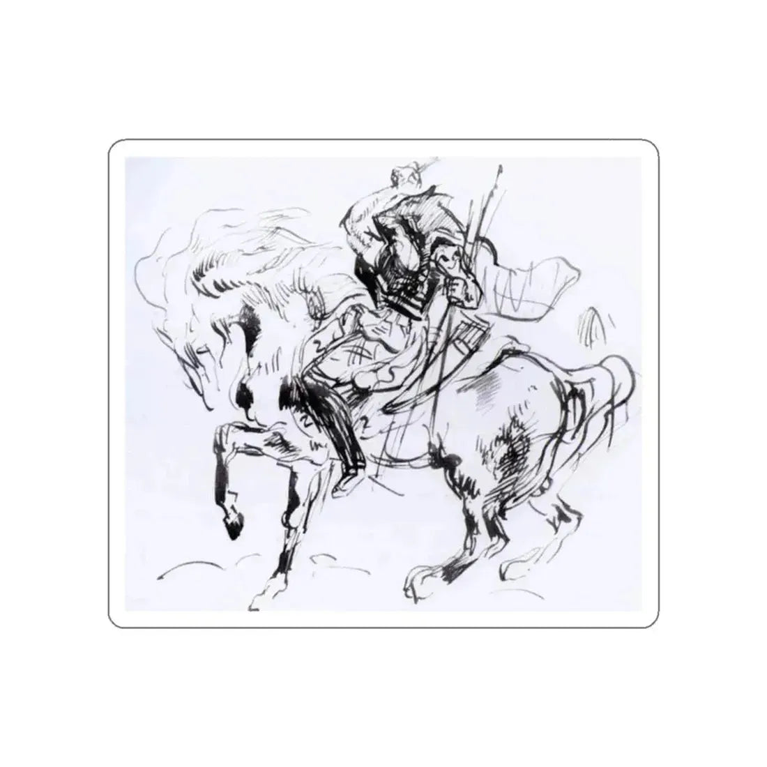 DELACROIX, EUGENE - Sketch for Attila (Artwork) STICKER Vinyl Die-Cut Decal - The Sticker Space