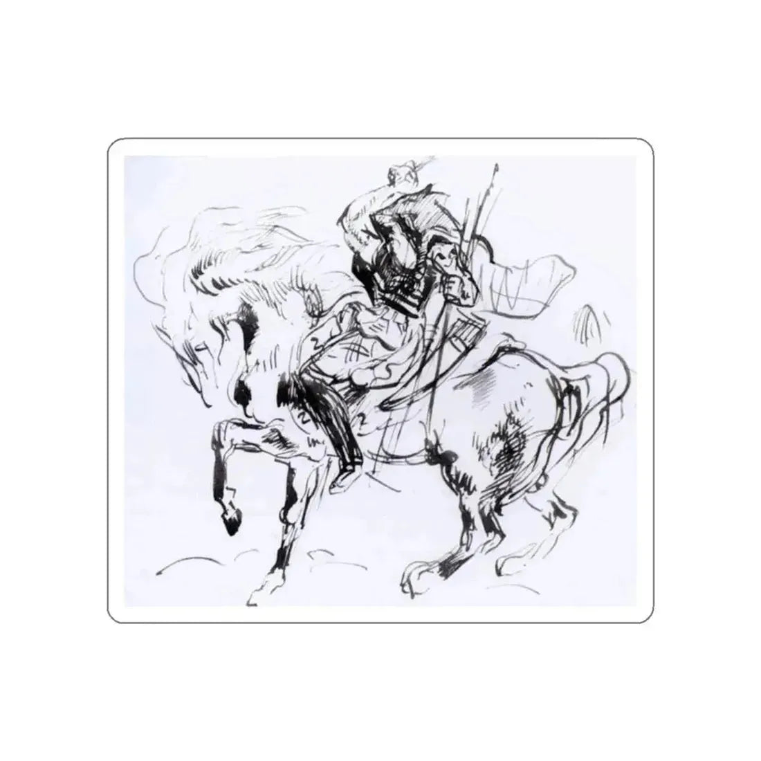 DELACROIX, EUGENE - Sketch for Attila (Artwork) STICKER Vinyl Die-Cut Decal - The Sticker Space
