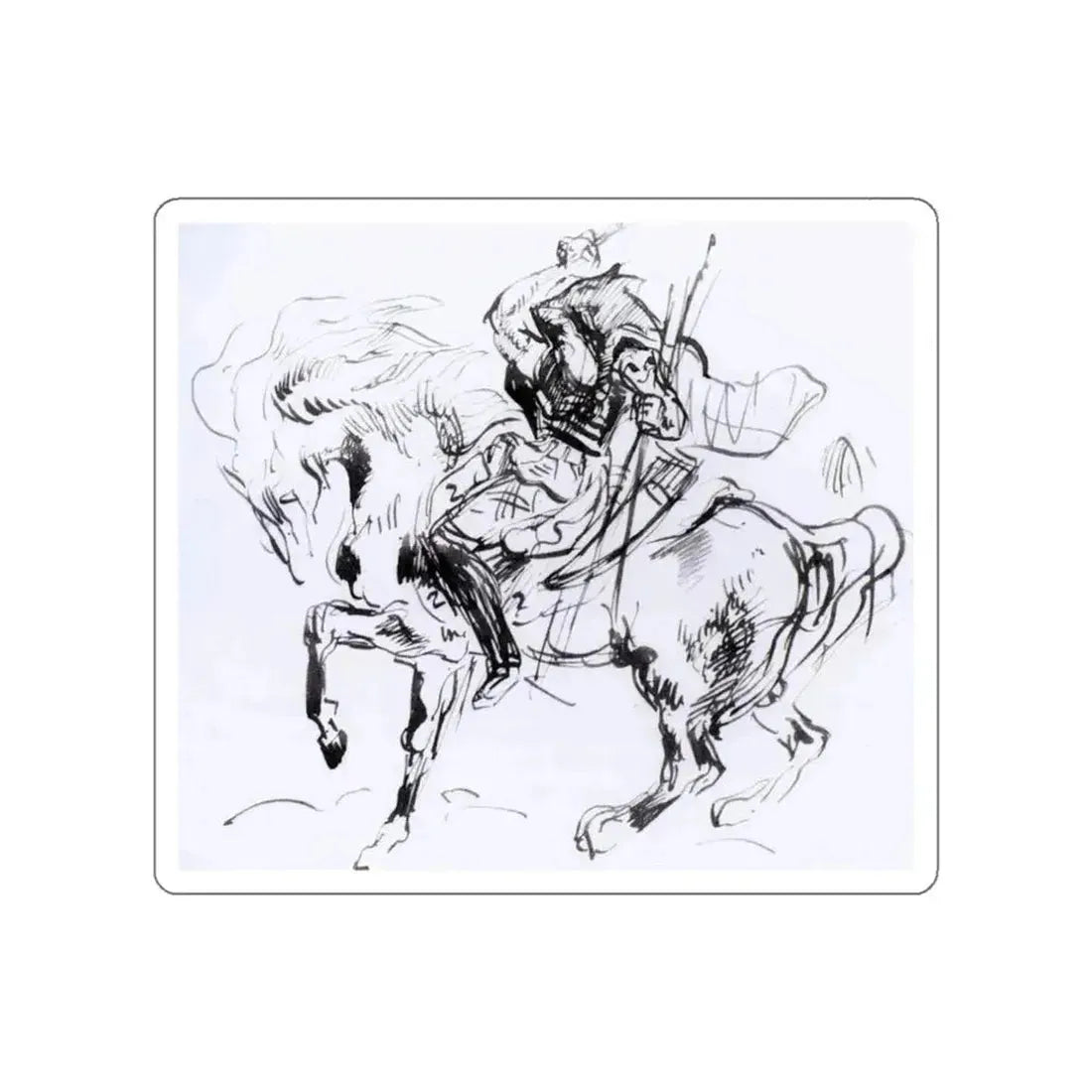 DELACROIX, EUGENE - Sketch for Attila (Artwork) STICKER Vinyl Die-Cut Decal - The Sticker Space