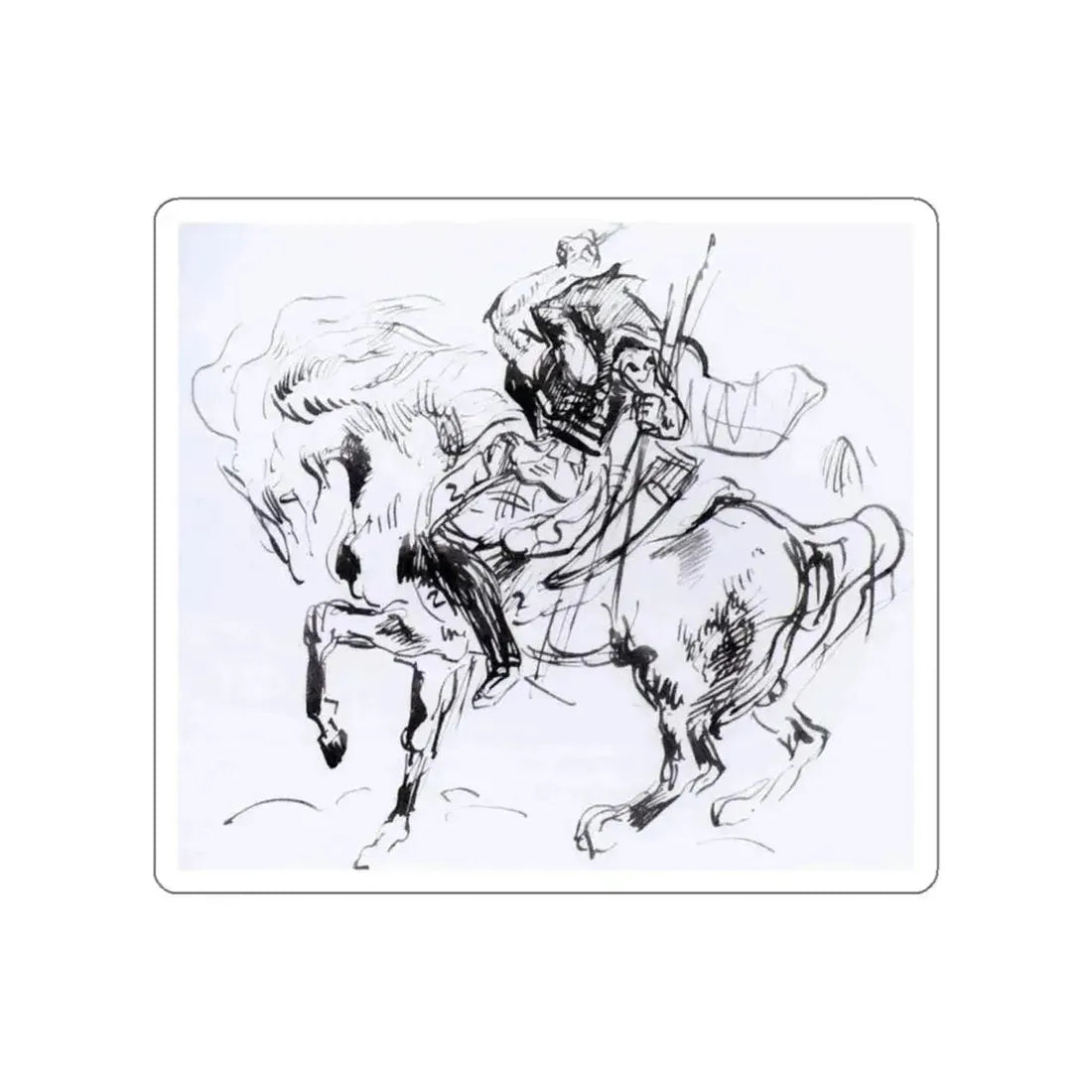 DELACROIX, EUGENE - Sketch for Attila (Artwork) STICKER Vinyl Die-Cut Decal - The Sticker Space