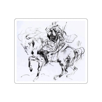 DELACROIX, EUGENE - Sketch for Attila (Artwork) STICKER Vinyl Die-Cut Decal White Die-Cut 3 Inch - The Sticker Space