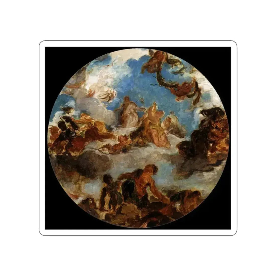 DELACROIX, EUGENE - Sketch for Peace Descends to Earth (Artwork) STICKER Vinyl Die-Cut Decal White Die-Cut 3 Inch - The Sticker Space