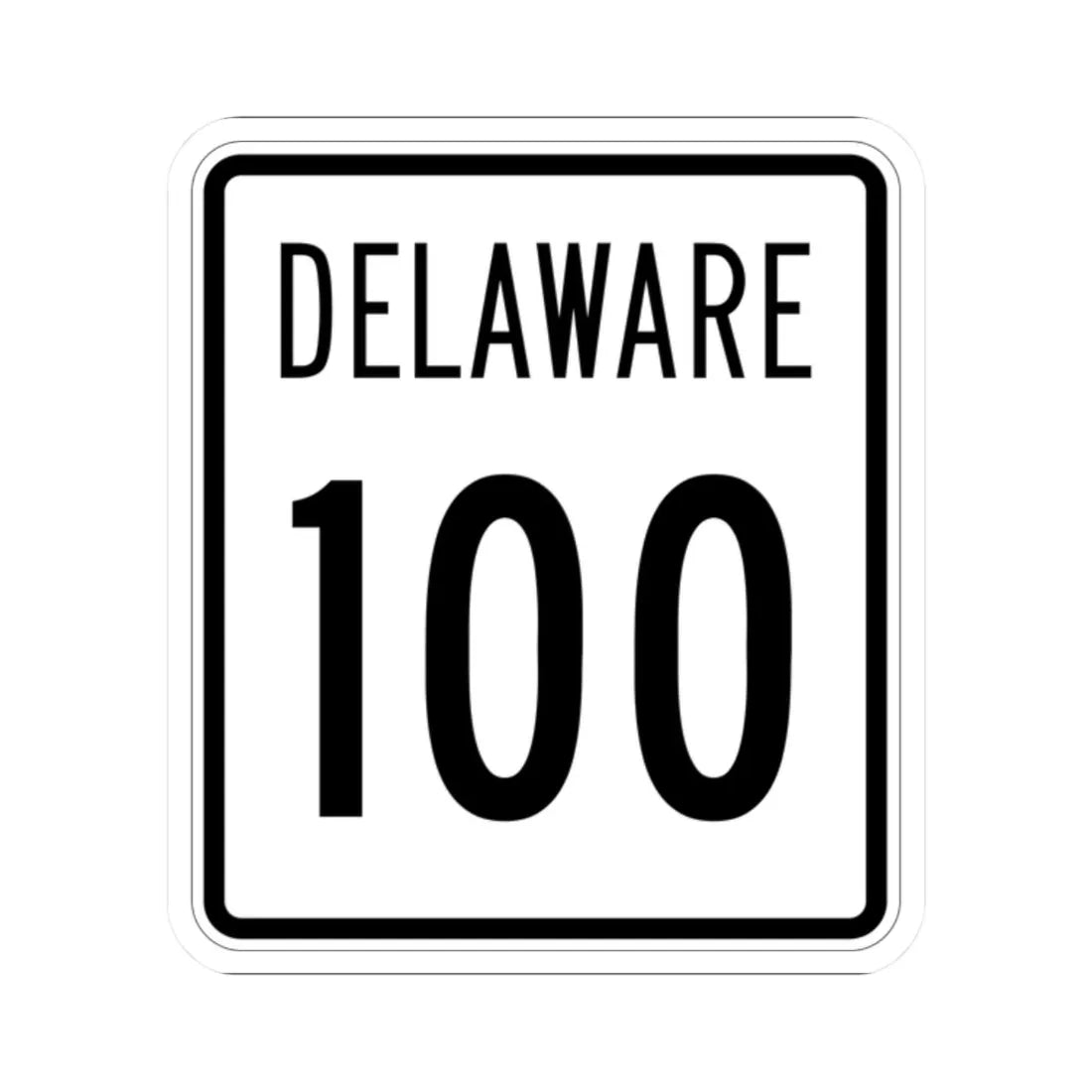 Delaware 100 1955 (Delaware) (Road Sign) STICKER Vinyl Kiss-Cut Decal 2 Inch White - The Sticker Space