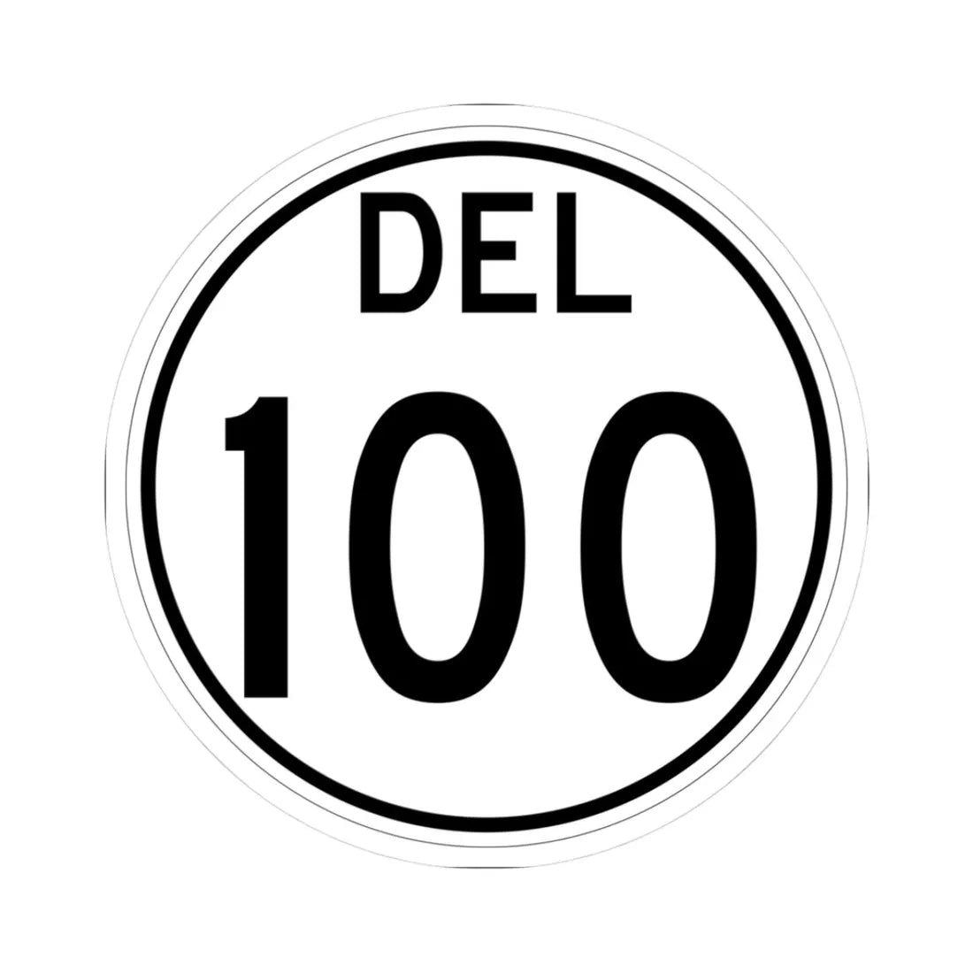Delaware 100 1964 (Delaware) (Road Sign) STICKER Vinyl Kiss-Cut Decal 3 Inch White - The Sticker Space