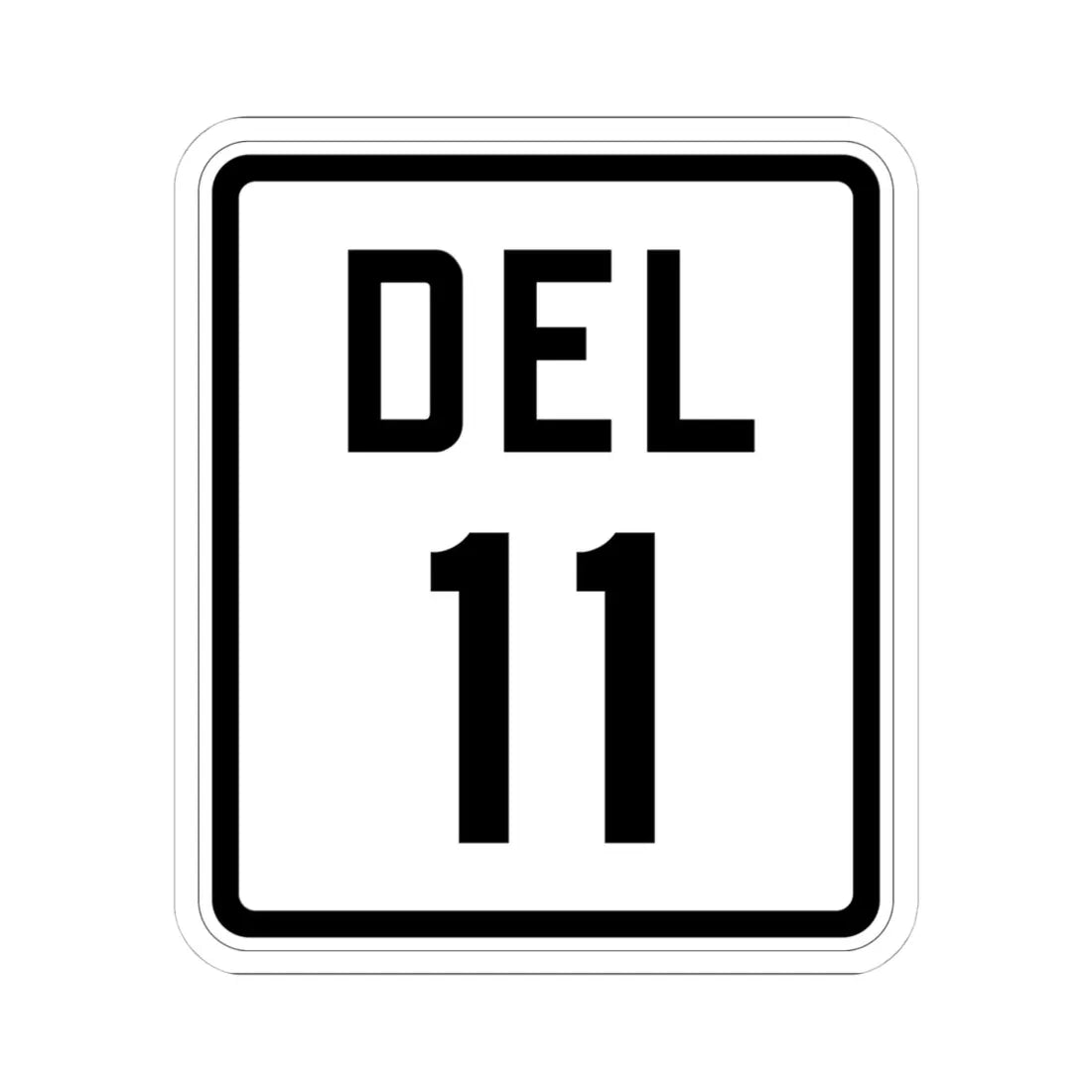 Delaware 11 1926 (Delaware) (Road Sign) STICKER Vinyl Kiss-Cut Decal 4 Inch White - The Sticker Space