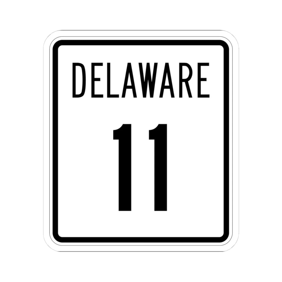 Delaware 11 1955 (Delaware) (Road Sign) STICKER Vinyl Kiss-Cut Decal 3 Inch White - The Sticker Space