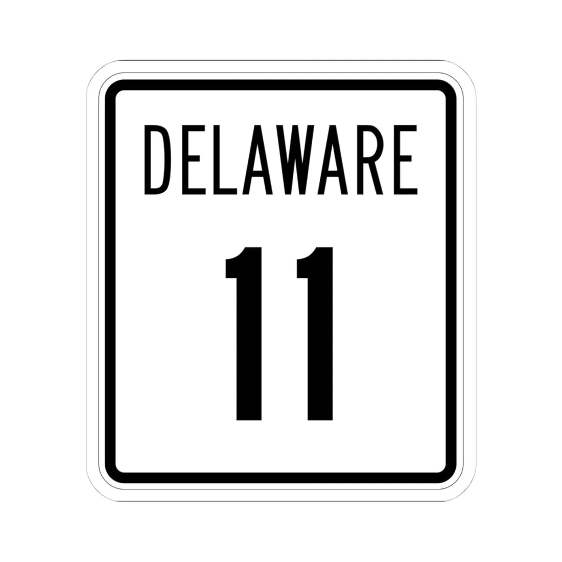 Delaware 11 1955 (Delaware) (Road Sign) STICKER Vinyl Kiss-Cut Decal 4 Inch White - The Sticker Space