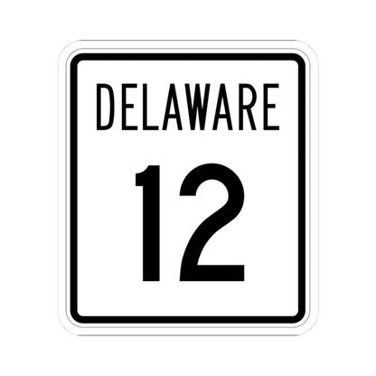 Delaware 12 1955 (Delaware) (Road Sign) STICKER Vinyl Kiss-Cut Decal 3 Inch White - The Sticker Space