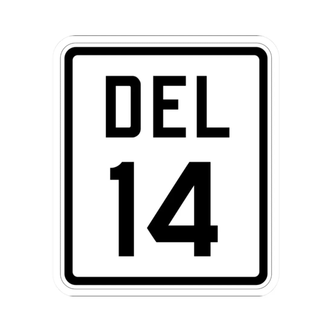 Delaware 14 1926 (Delaware) (Road Sign) STICKER Vinyl Kiss-Cut Decal 2 Inch White - The Sticker Space