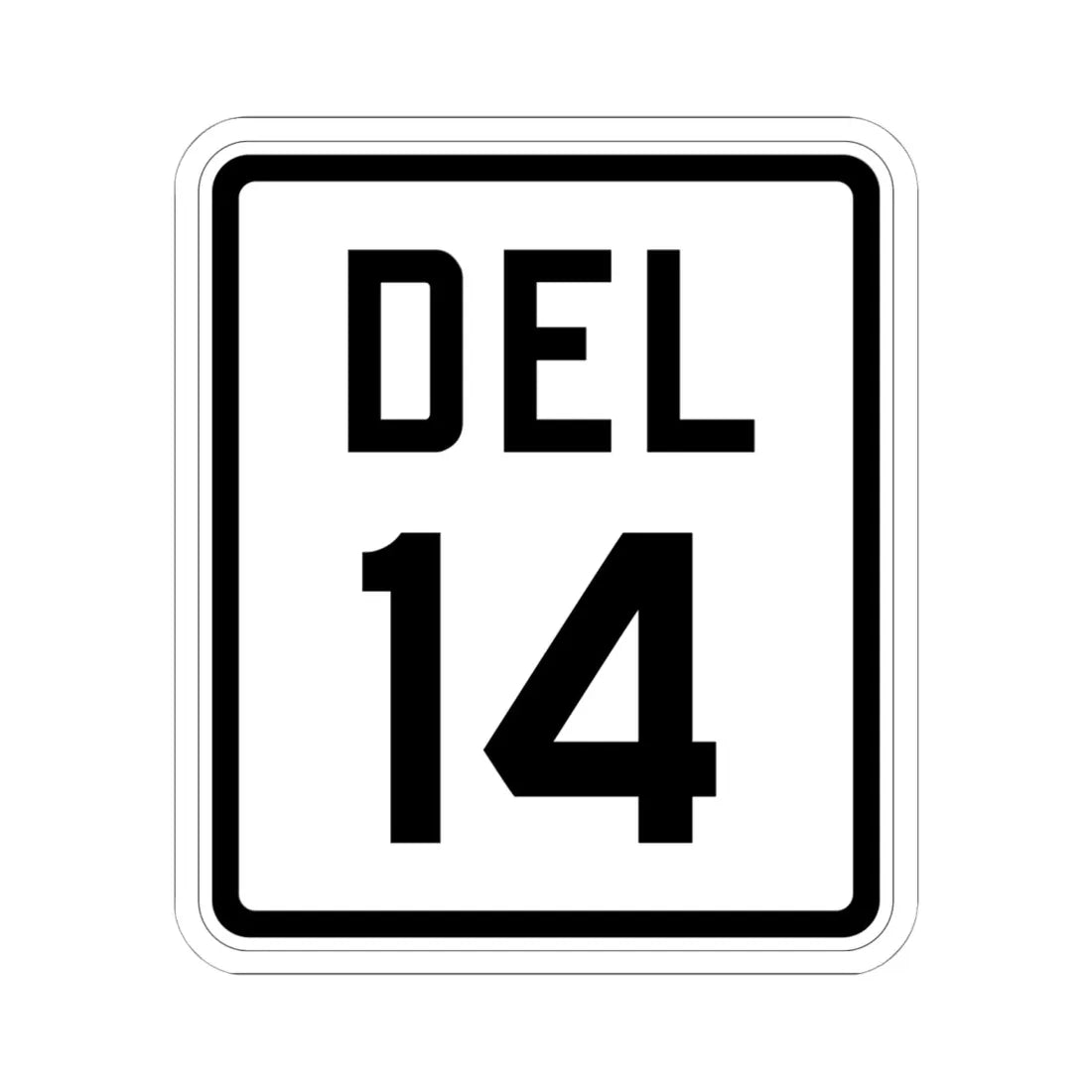 Delaware 14 1926 (Delaware) (Road Sign) STICKER Vinyl Kiss-Cut Decal 6 Inch White - The Sticker Space