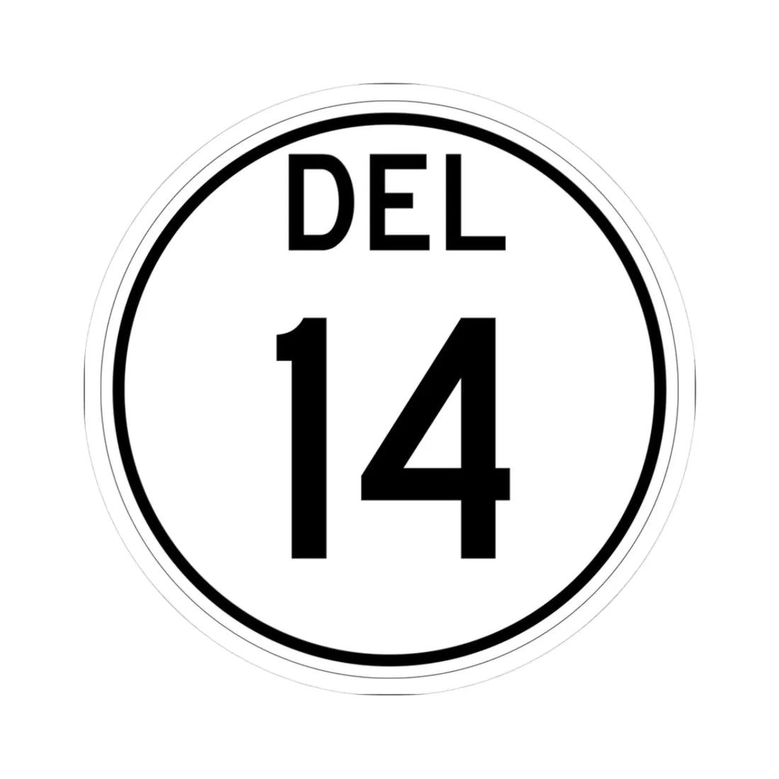 Delaware 14 1964 (Delaware) (Road Sign) STICKER Vinyl Kiss-Cut Decal 3 Inch White - The Sticker Space