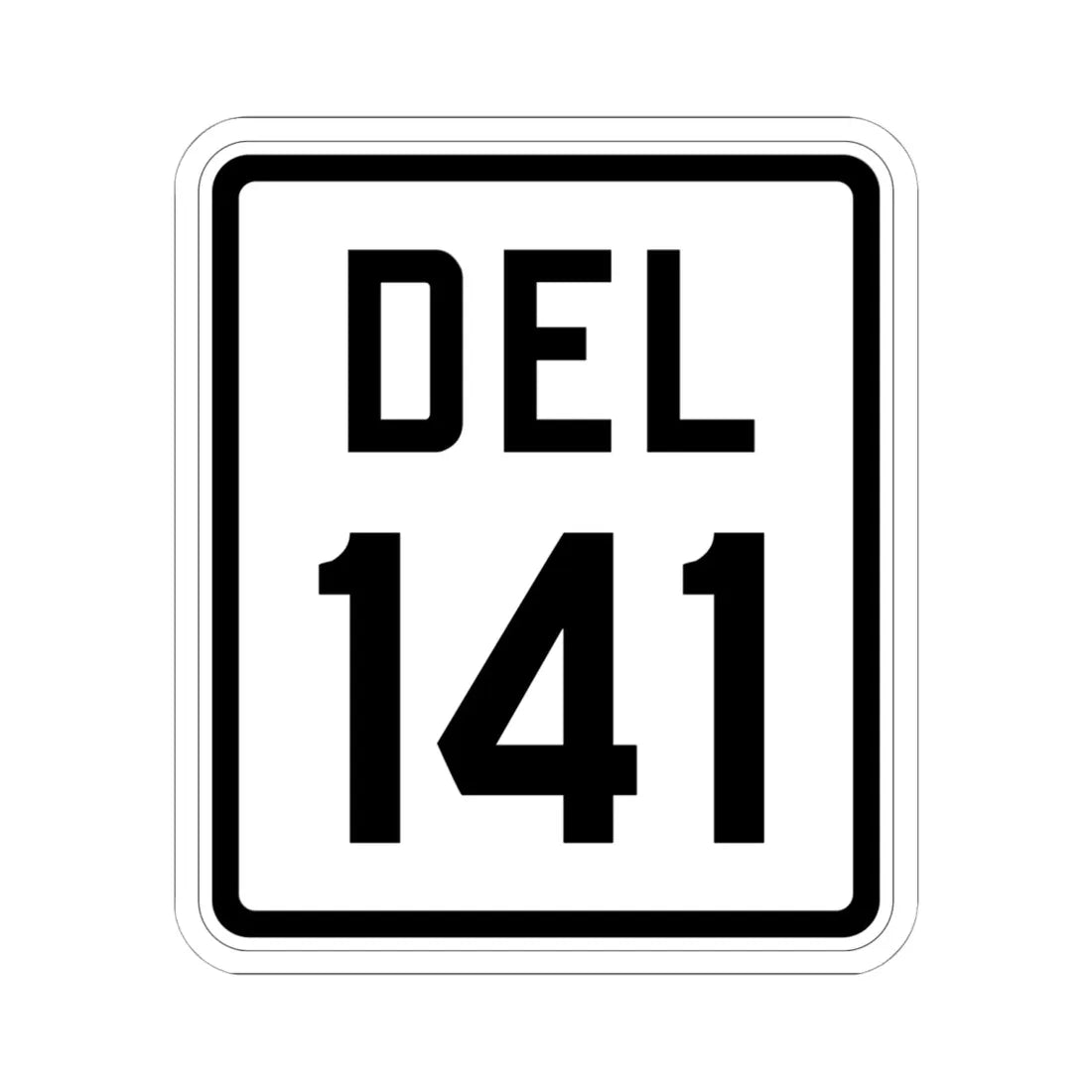 Delaware 141 1926 (Delaware) (Road Sign) STICKER Vinyl Kiss-Cut Decal 6 Inch White - The Sticker Space