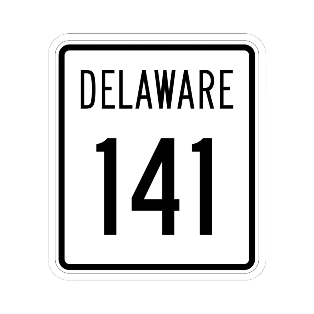 Delaware 141 1955 (Delaware) (Road Sign) STICKER Vinyl Kiss-Cut Decal 4 Inch White - The Sticker Space