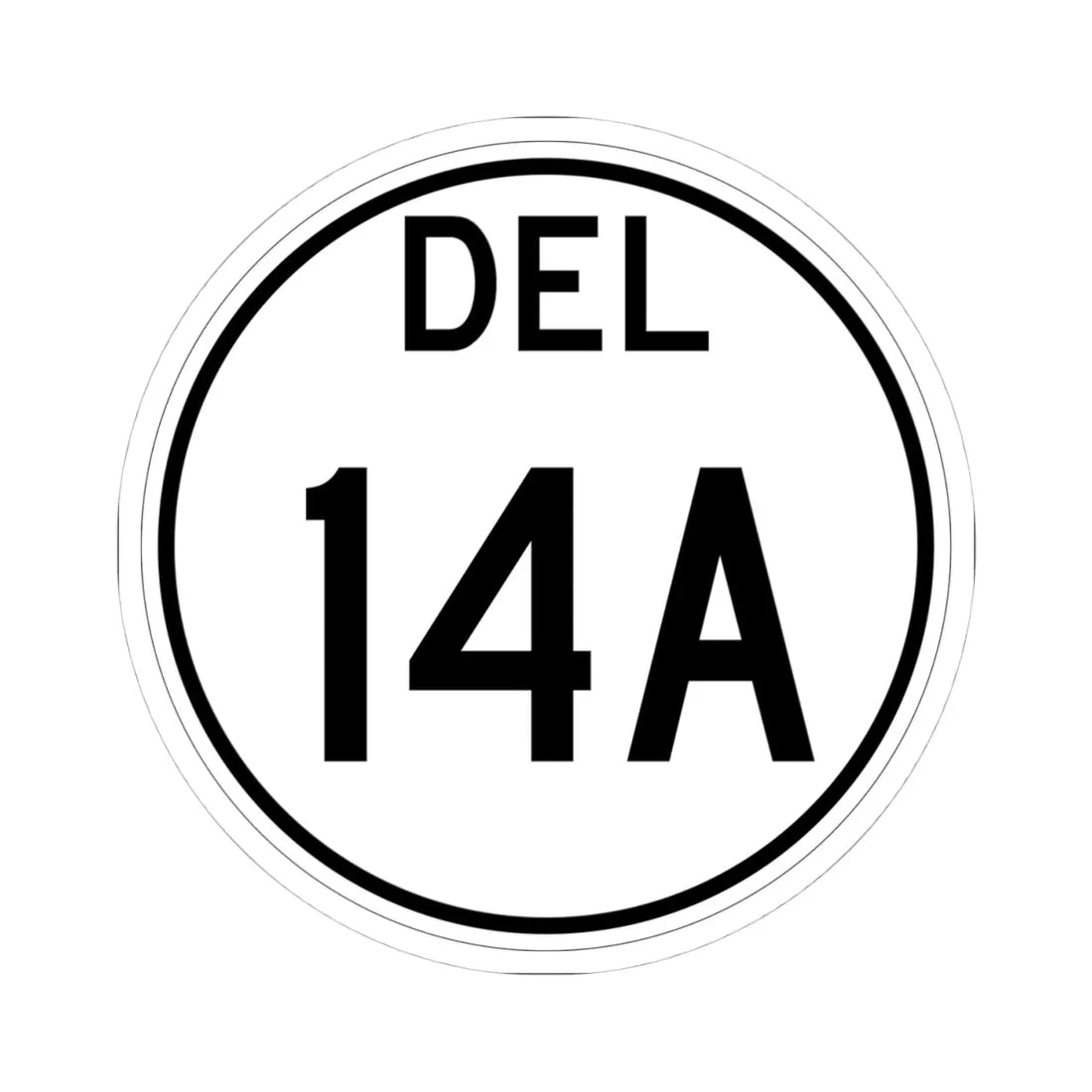 Delaware 14A 1964 (Delaware) (Road Sign) STICKER Vinyl Kiss-Cut Decal 4 Inch White - The Sticker Space