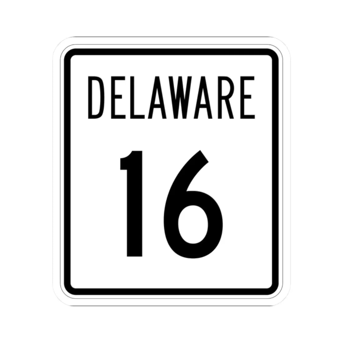 Delaware 16 1955 (Delaware) (Road Sign) STICKER Vinyl Kiss-Cut Decal 2 Inch White - The Sticker Space