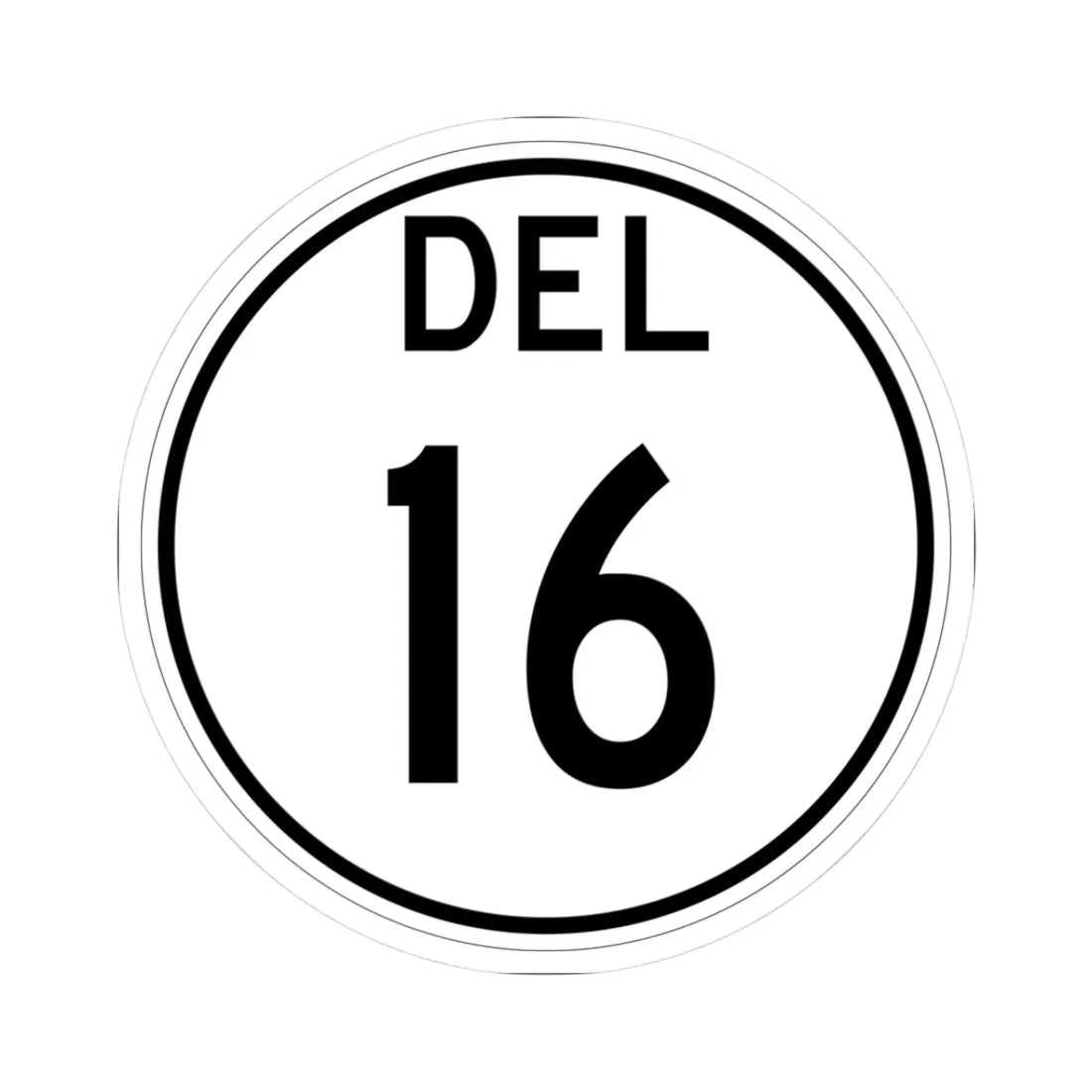 Delaware 16 1964 (Delaware) (Road Sign) STICKER Vinyl Kiss-Cut Decal 3 Inch White - The Sticker Space
