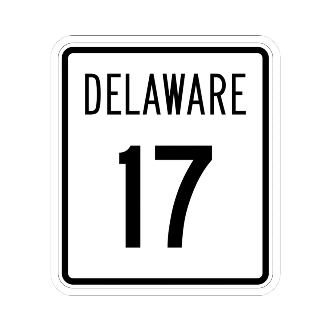Delaware 17 1955 (Delaware) (Road Sign) STICKER Vinyl Kiss-Cut Decal 3 Inch White - The Sticker Space