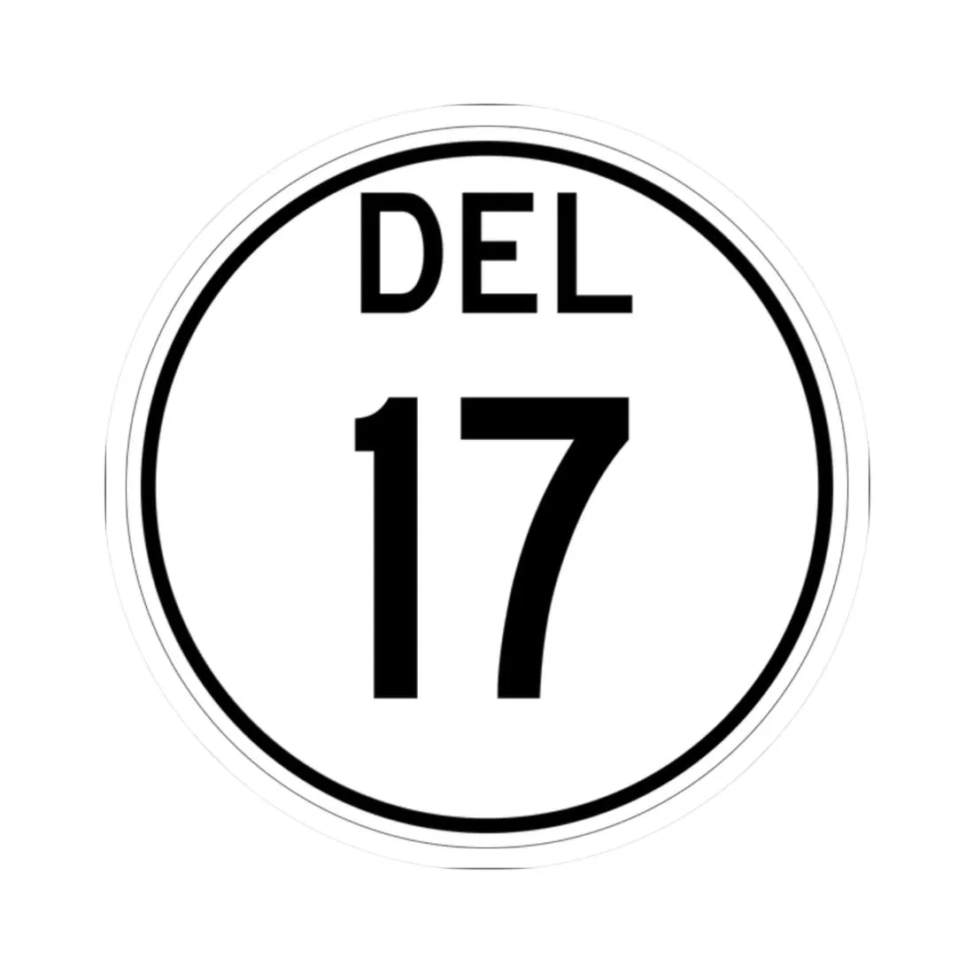 Delaware 17 1964 (Delaware) (Road Sign) STICKER Vinyl Kiss-Cut Decal 2 Inch White - The Sticker Space