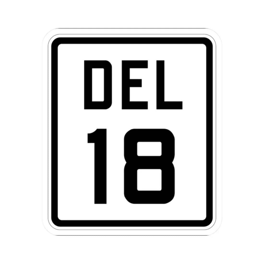 Delaware 18 1926 (Delaware) (Road Sign) STICKER Vinyl Kiss-Cut Decal 2 Inch White - The Sticker Space
