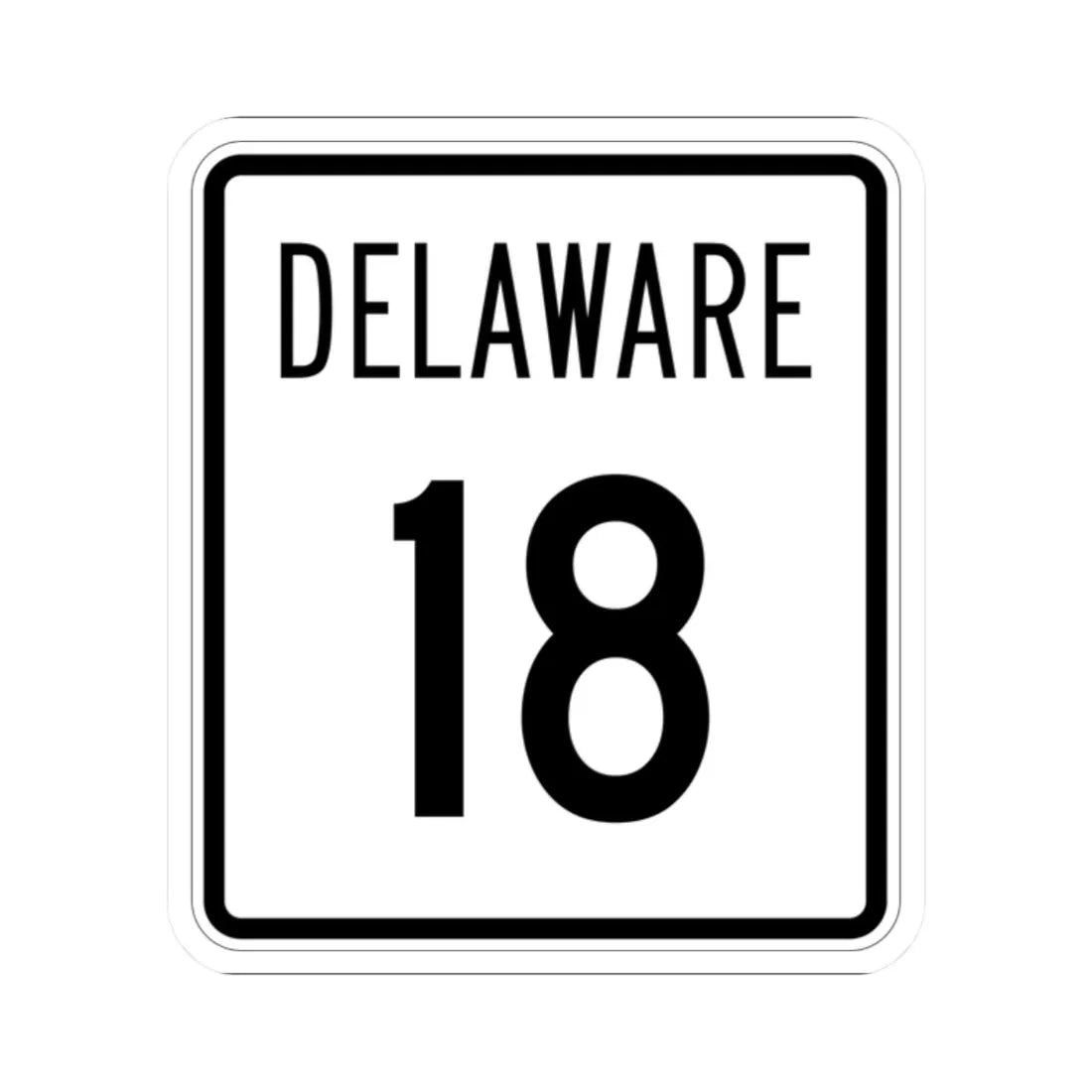 Delaware 18 1955 (Delaware) (Road Sign) STICKER Vinyl Kiss-Cut Decal 2 Inch White - The Sticker Space