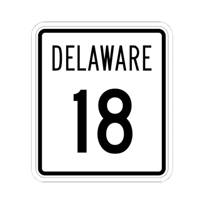 Delaware 18 1955 (Delaware) (Road Sign) STICKER Vinyl Kiss-Cut Decal 6 Inch White - The Sticker Space