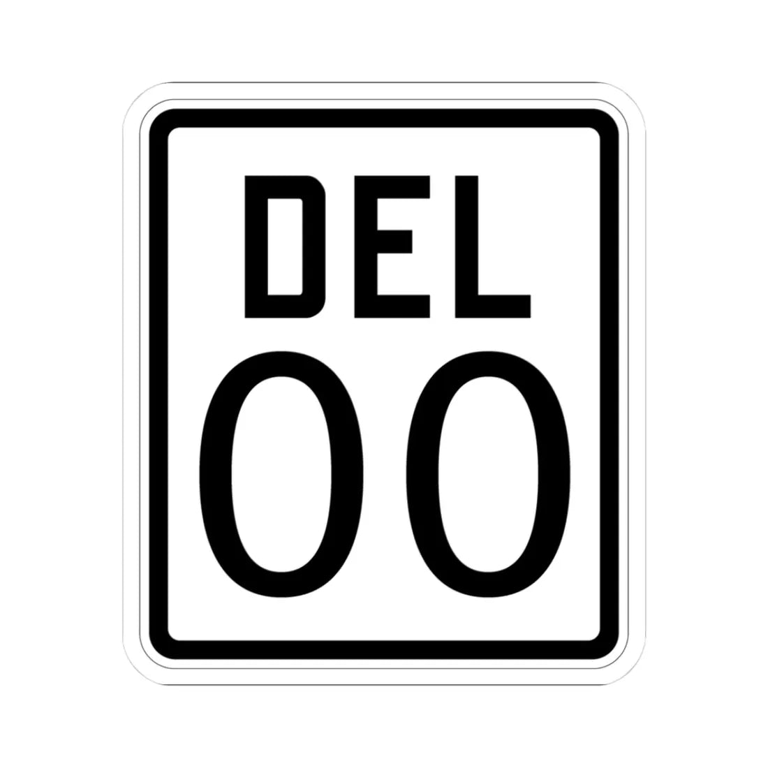 Delaware 1926 template (Delaware) (Road Sign) STICKER Vinyl Kiss-Cut Decal 3 Inch White - The Sticker Space