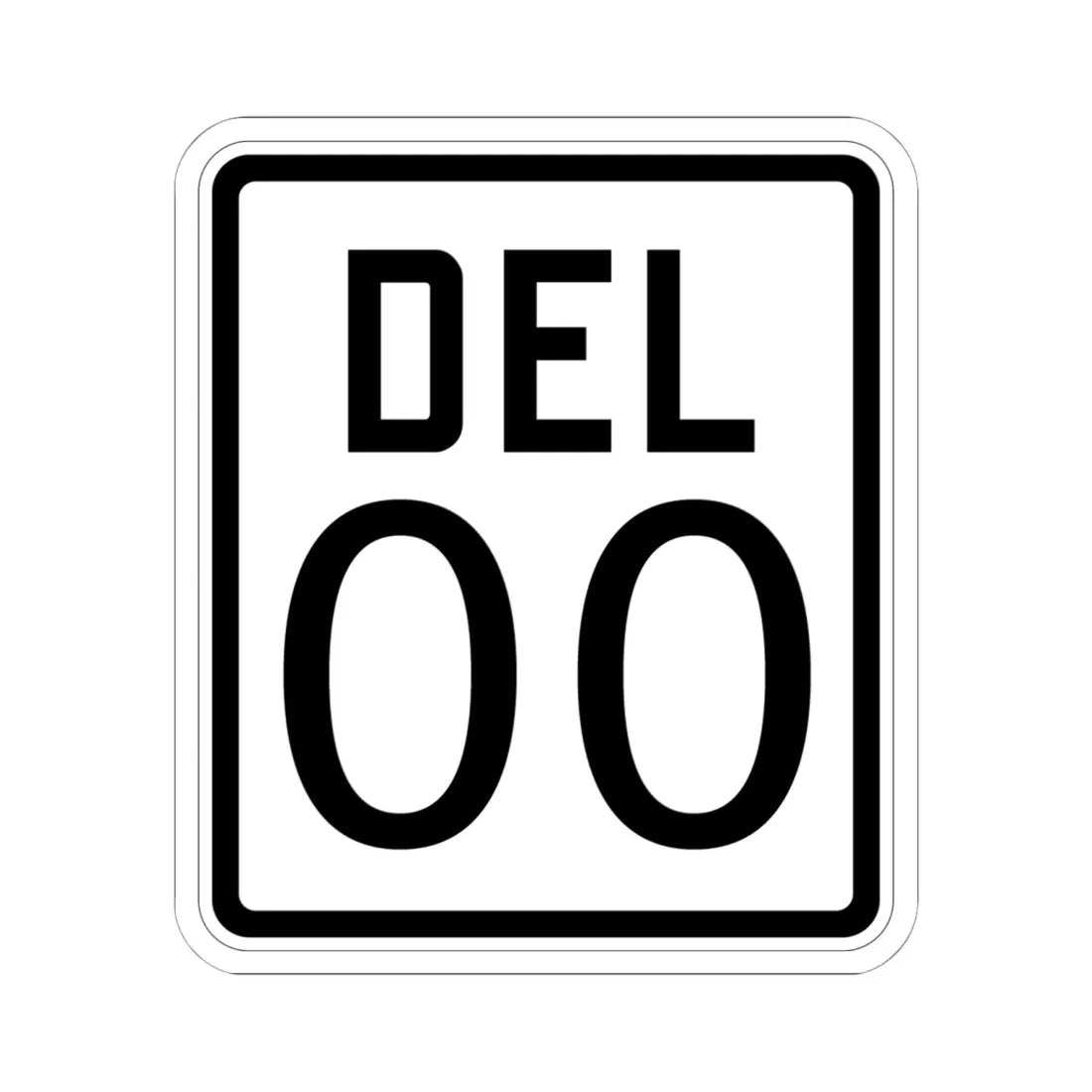Delaware 1926 template (Delaware) (Road Sign) STICKER Vinyl Kiss-Cut Decal 6 Inch White - The Sticker Space