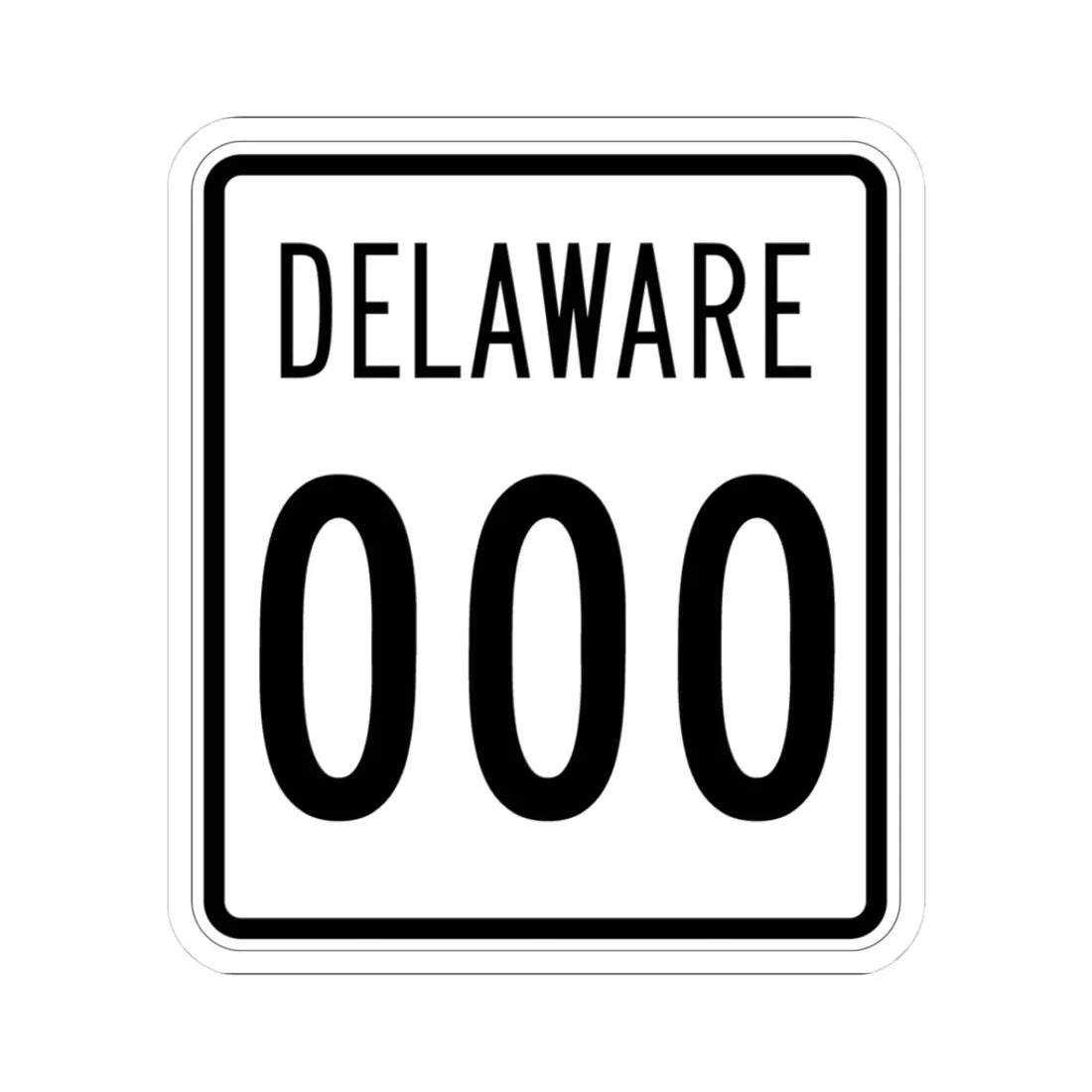 Delaware 1955 template (Delaware) (Road Sign) STICKER Vinyl Kiss-Cut Decal 3 Inch White - The Sticker Space