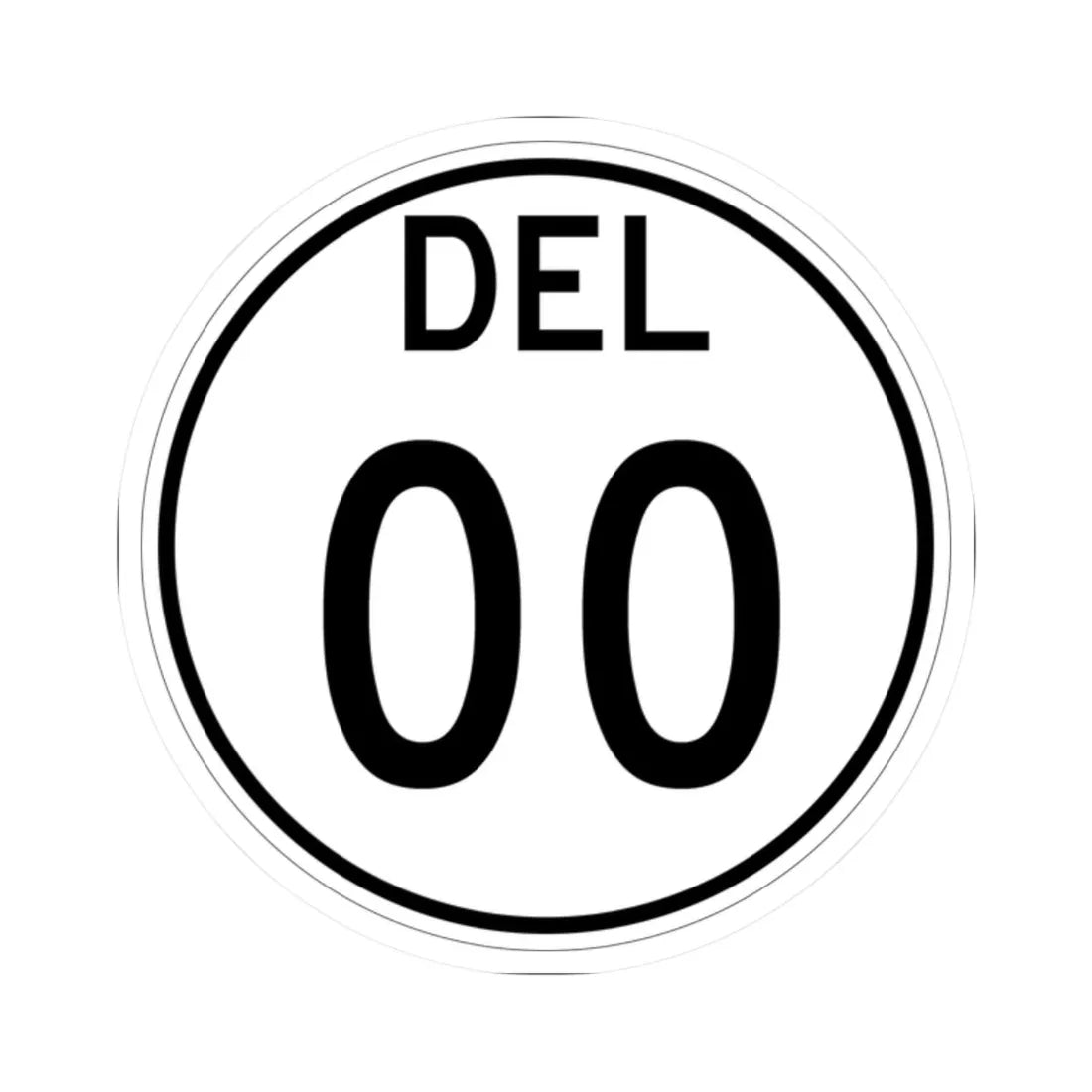 Delaware 1964 template (Delaware) (Road Sign) STICKER Vinyl Kiss-Cut Decal 2 Inch White - The Sticker Space