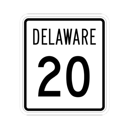 Delaware 20 1955 (Delaware) (Road Sign) STICKER Vinyl Kiss-Cut Decal 3 Inch White - The Sticker Space