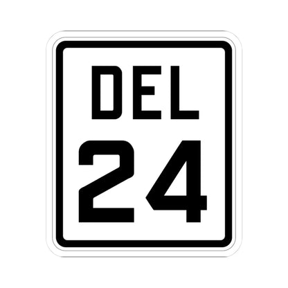 Delaware 24 1926 (Delaware) (Road Sign) STICKER Vinyl Kiss-Cut Decal 3 Inch White - The Sticker Space