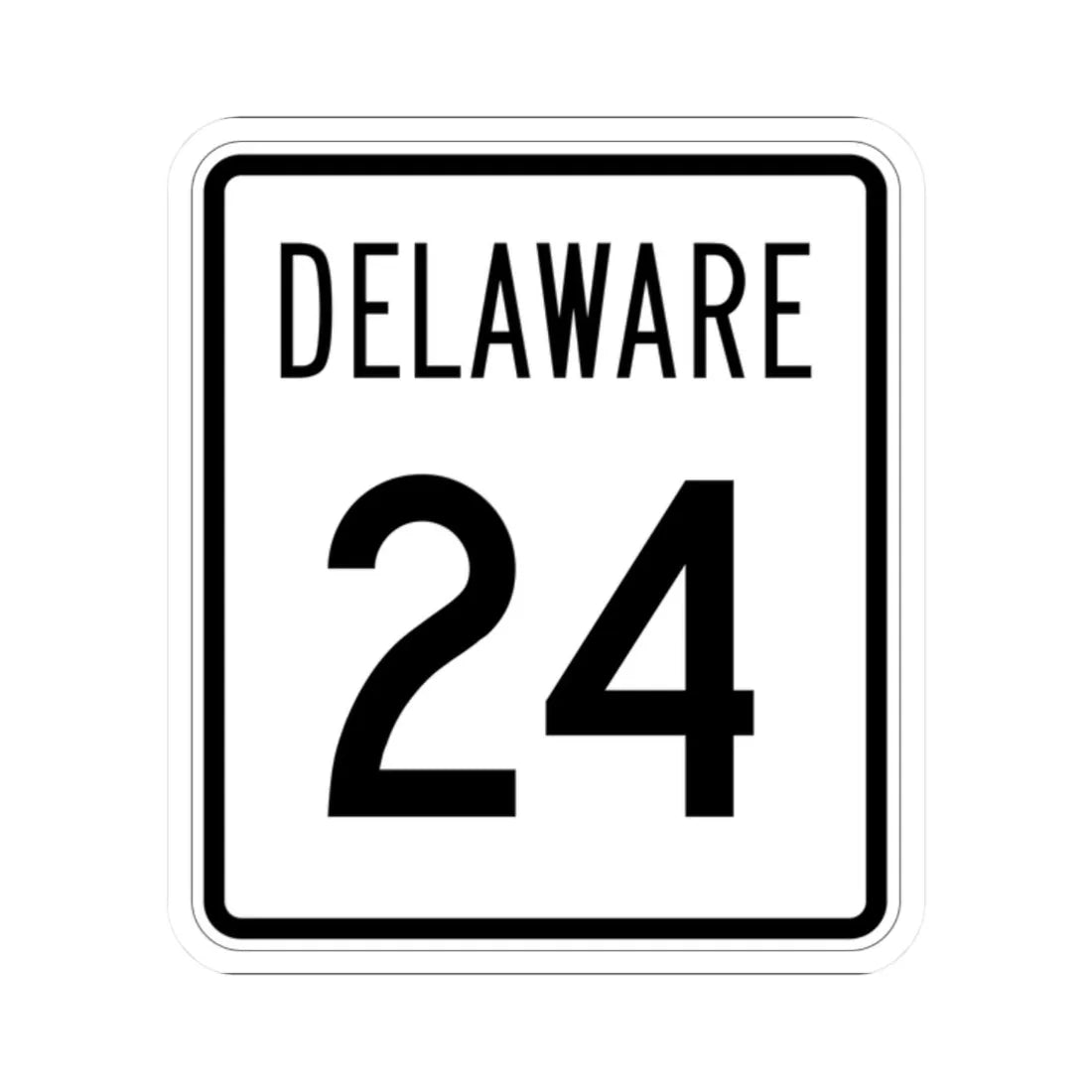 Delaware 24 1955 (Delaware) (Road Sign) STICKER Vinyl Kiss-Cut Decal 2 Inch White - The Sticker Space