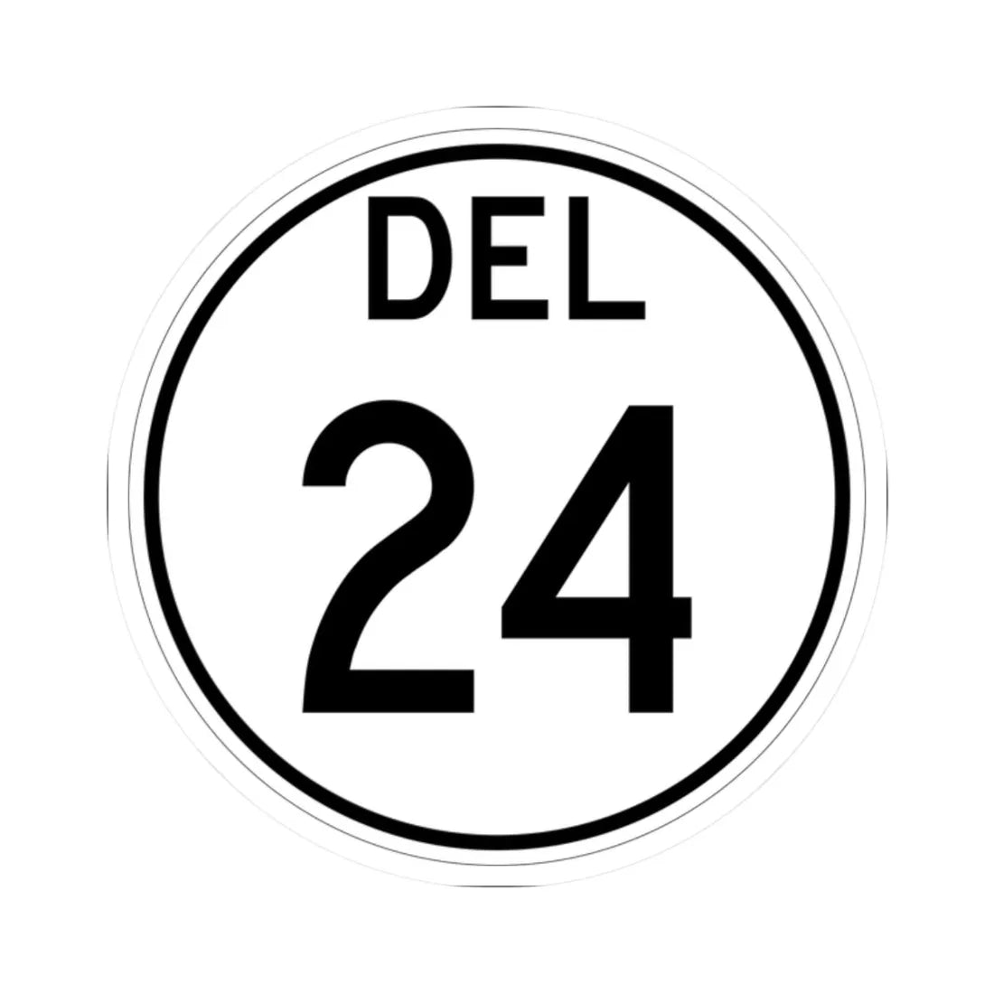 Delaware 24 1964 (Delaware) (Road Sign) STICKER Vinyl Kiss-Cut Decal 2 Inch White - The Sticker Space