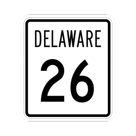 Delaware 26 1955 (Delaware) (Road Sign) STICKER Vinyl Kiss-Cut Decal 2 Inch White - The Sticker Space