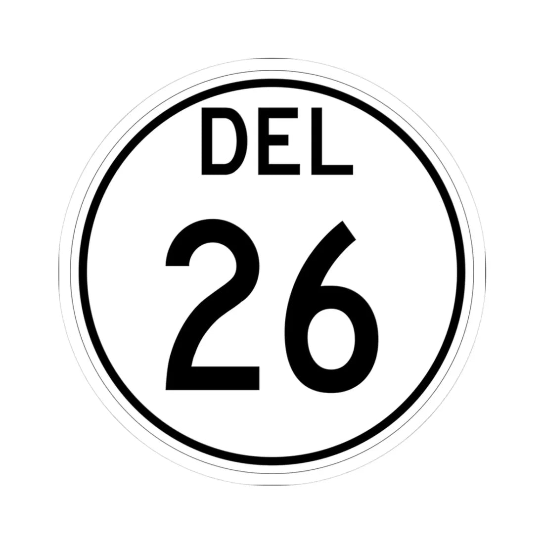 Delaware 26 1964 (Delaware) (Road Sign) STICKER Vinyl Kiss-Cut Decal 3 Inch White - The Sticker Space