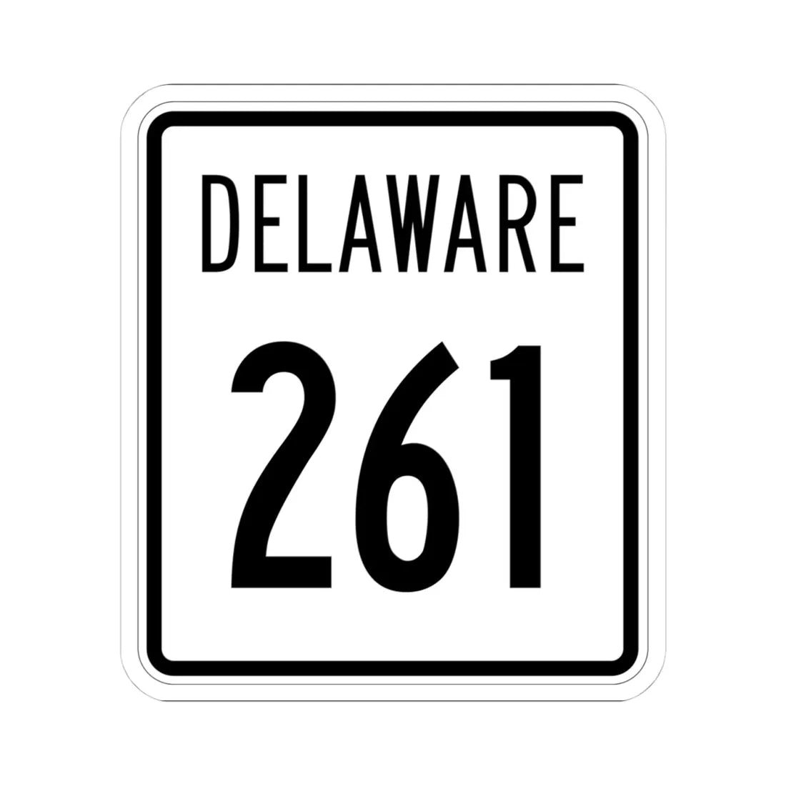 Delaware 261 1955 (Delaware) (Road Sign) STICKER Vinyl Kiss-Cut Decal 4 Inch White - The Sticker Space
