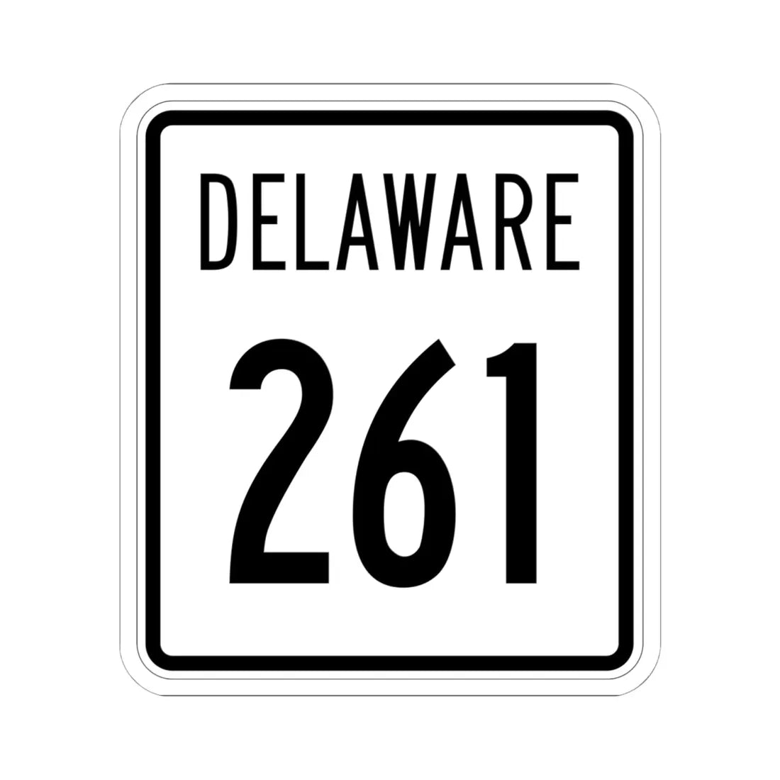 Delaware 261 1955 (Delaware) (Road Sign) STICKER Vinyl Kiss-Cut Decal 6 Inch White - The Sticker Space
