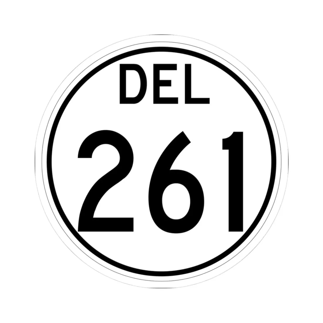 Delaware 261 1964 (Delaware) (Road Sign) STICKER Vinyl Kiss-Cut Decal 3 Inch White - The Sticker Space