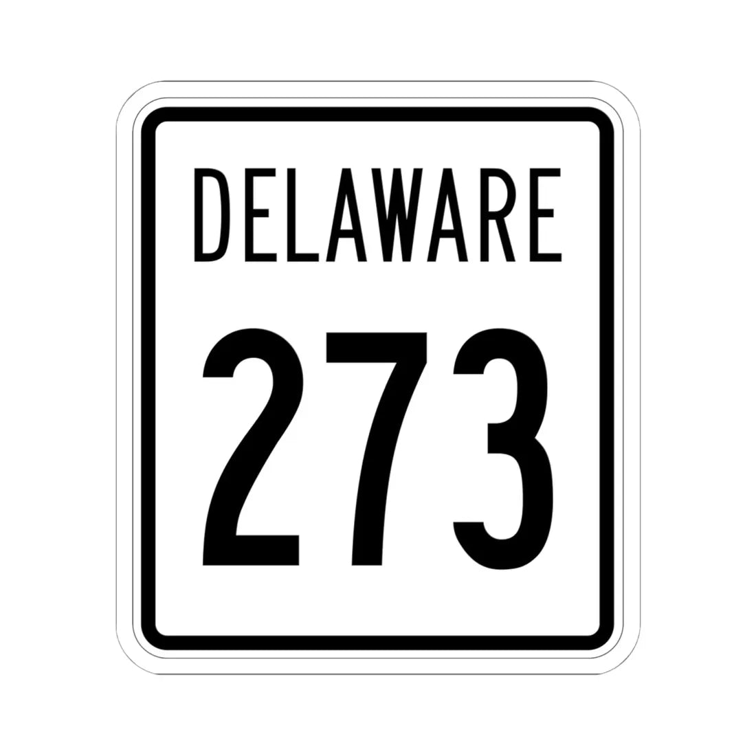 Delaware 273 1955 (Delaware) (Road Sign) STICKER Vinyl Kiss-Cut Decal 6 Inch White - The Sticker Space