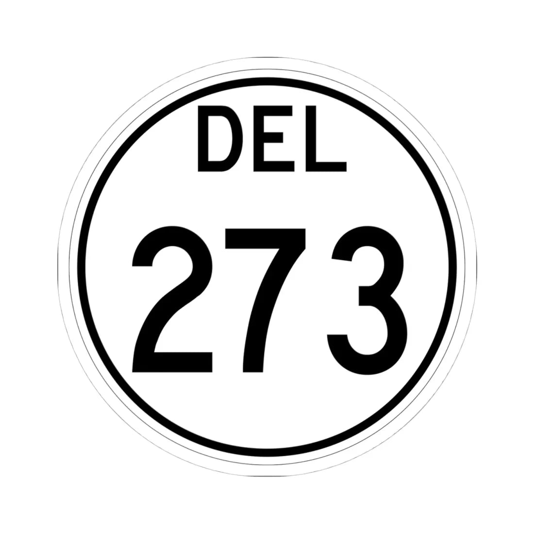 Delaware 273 1964 (Delaware) (Road Sign) STICKER Vinyl Kiss-Cut Decal 4 Inch White - The Sticker Space